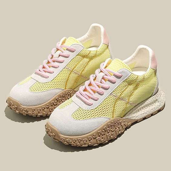 Small Thick-soled Inner Height Increase Breathable Mesh Forrest Gump Shoes Women's 2025 Summer New Sports and Leisure Moral Training Shoes Tide