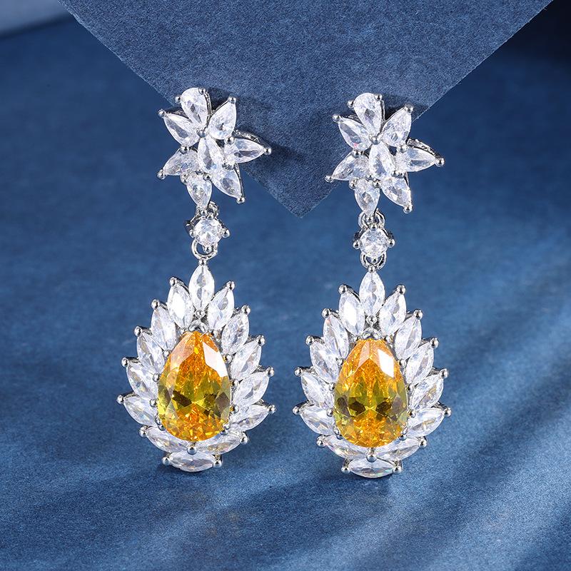 Jewelry Color Treasure Simulation Color Treasure Micro-Inlaid Retro Stud Earrings Pendant Main Stone 8 * 12