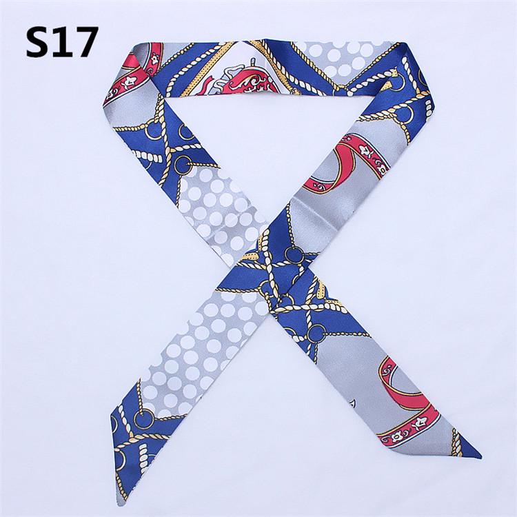 47 Colors Brand Bandana Small Silk Bag Scarf Women Head Hijab Scarf Long Skinny Scarves For Ladies Fashion Headband