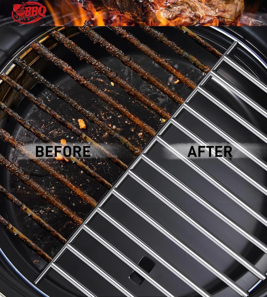 Grill Brush with Scraper 18" Adjustable Handle BBQ Grill Brush for Outdoor Grill Extra Strong Grill Cleaner Accessories for Grill/Smoker