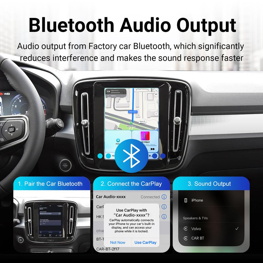Wireless CarPlay Android Auto Decoder Retrofit Kit for Volvo V60 V90 S60 XC40 XC60 XC90 S90 2017-2022 Models Full Screen Upgrade