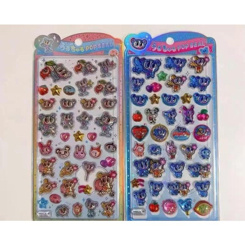 Angel New Blue Wave Water Moisturizing Stickers Japanese 3D Relief Stickers Children'S Fairy Decorative Stickers