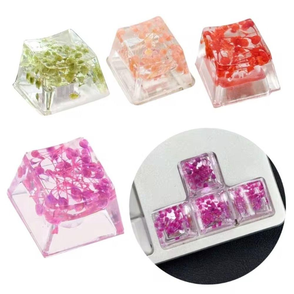 

OEM R4 Mechanical Keyboard Keycap Gypsophila Resin Keycap Dried Flower Keycaps Cherry MX червоний