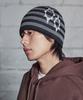 Lujeoseukeulleob Symbol Logo Striped Beanie Black