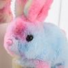 Electric Jumping Plush Rabbit Toy Hopping Ears Nose Moving Bunny Plushie Toddlers Boys Girls Interactive Simulation Stuffed Animal Toy with Sound