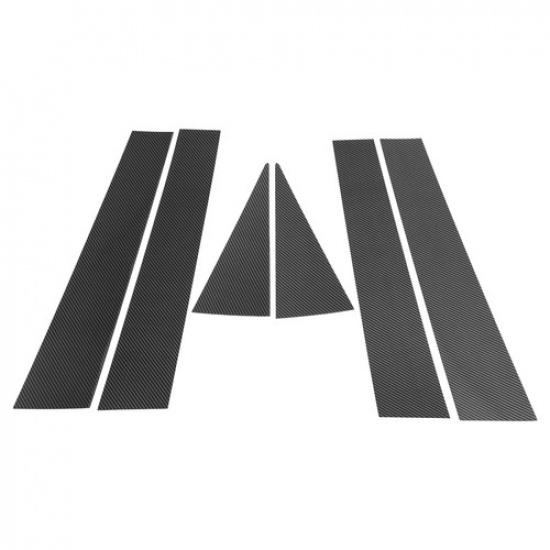 6 Pcs Pillar Window Trim for Chevy Captiva 2006-2015 Carbon Fiber Pattern Black