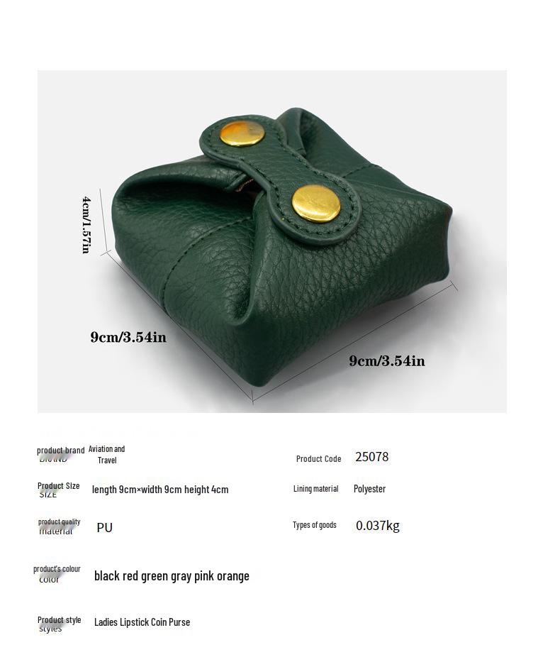 Soft Leather Mini Coin Purse - Cute Japanese & Korean Style for Earphones, Keys, Coins, Lipstick, & More