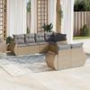 VidaXL Garden Lounge Set with Cushions 7 Pcs, Patio Sofas, Patio Furniture Set, Outdoor Furniture, Beige 3221608
