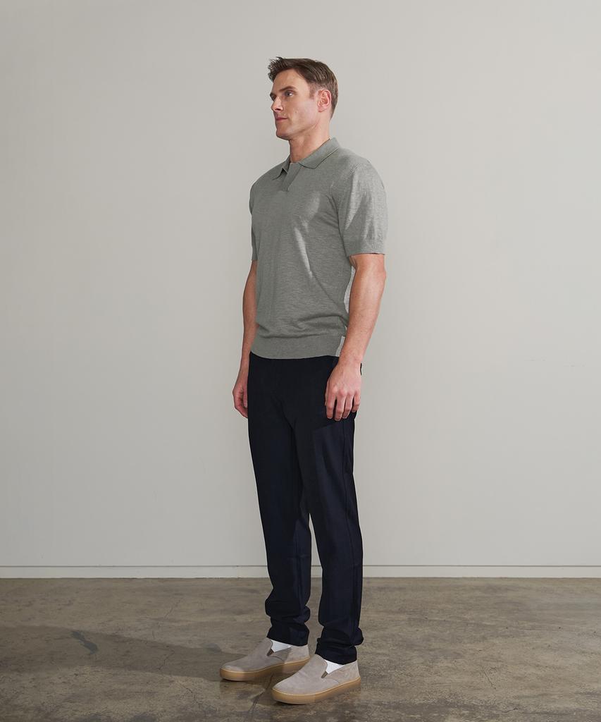 PANICALE Grey Johnny Collar Polo Knit