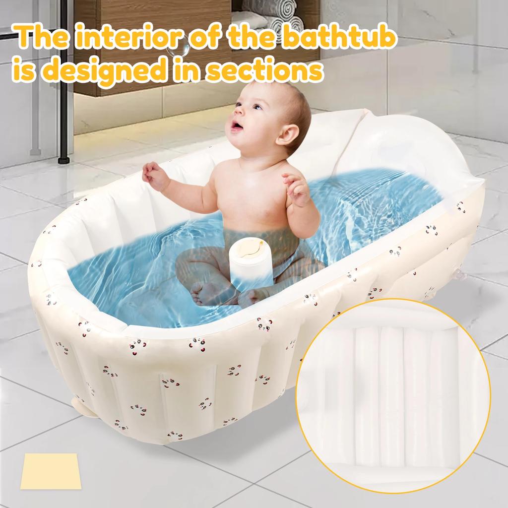 Animal Baby Swimming Bathtub Inflatable Baby Bathtub Anti Slip Shower Basin Portable Infant Bath Tub Toddler Bathtub Swimming