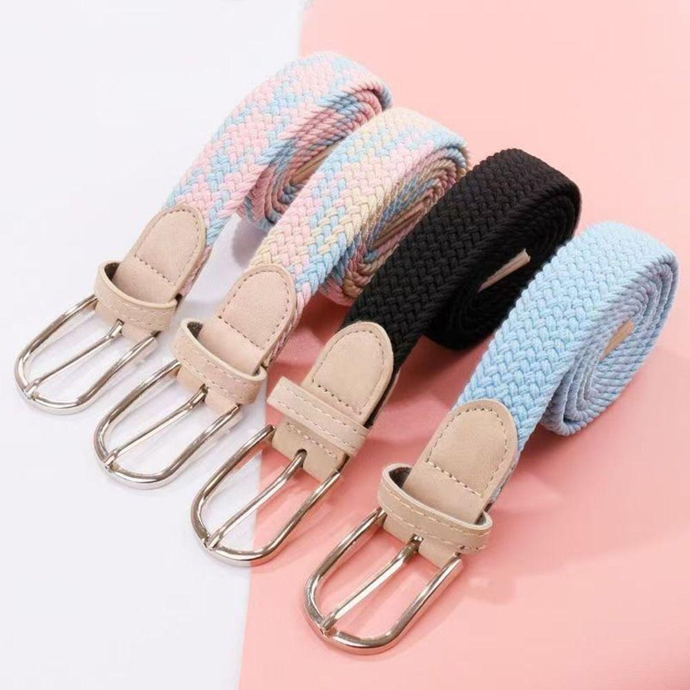 Simple Waistband Belts PU Leather Elastic Belts Fashion Stretch Leather Belts  Jeans