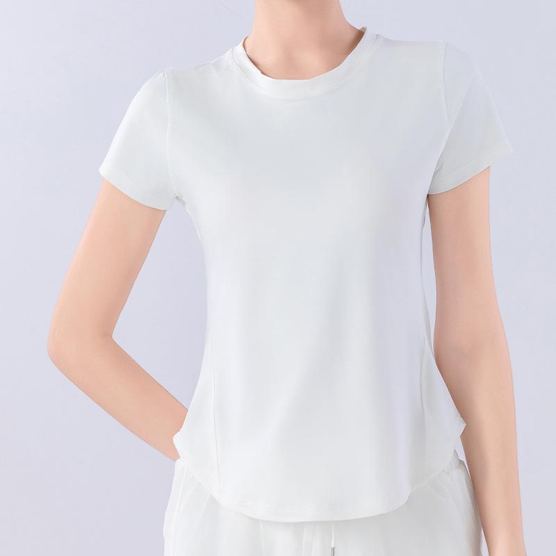 

Женский летний быстросохнущий спортивный комплект из сетки: Дышащий топ с коротким рукавом свободного кроя для бега, тренировок и йоги XL (60-67 kg)