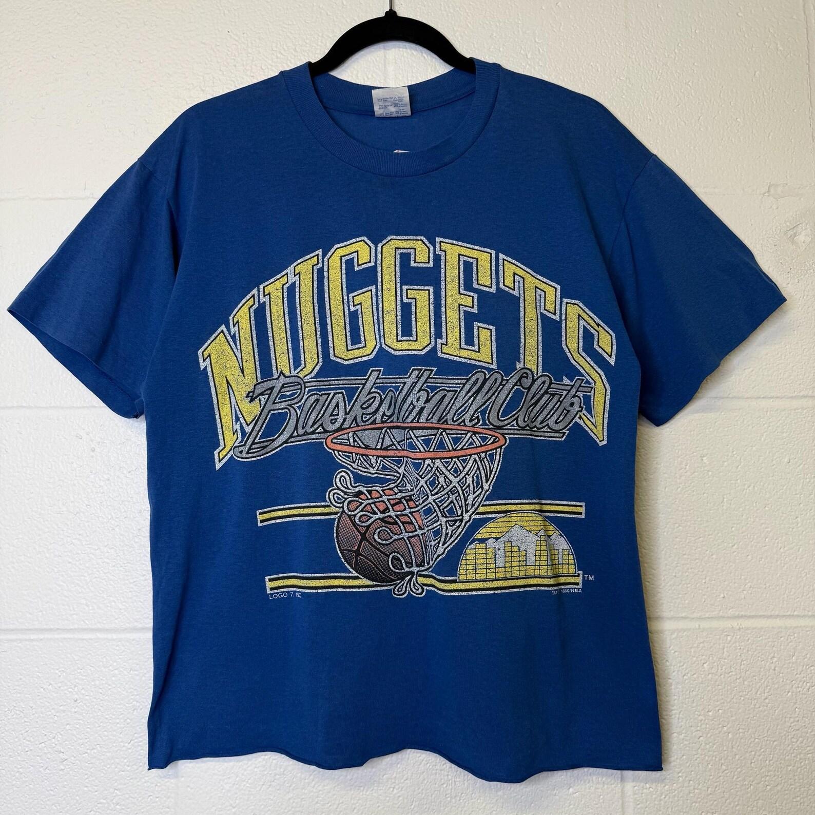 Vintage Denver Nuggets Shirt Mens Large Navy Blue NBA Basketball 90s b1820 M