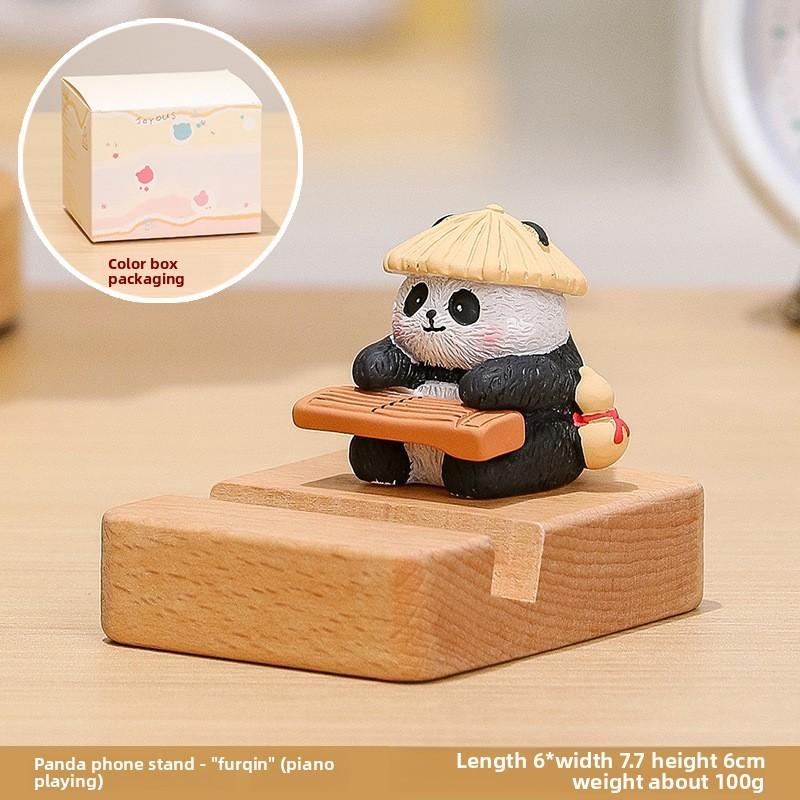 Panda Phone Stand Cute Resin Desk Accessory For Office Gifts And Home Decor