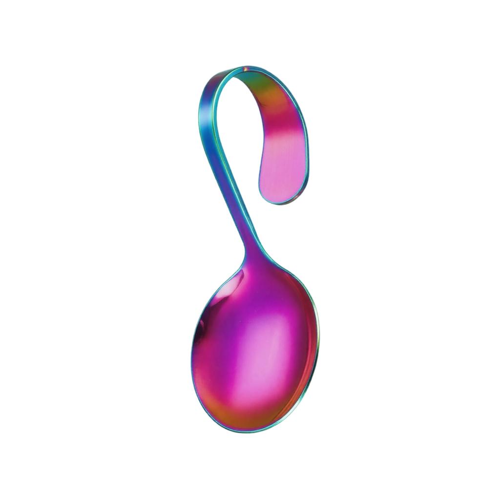 Stainless Steel Curved Handle Spoon Self Serve Buffet Spoon Seafood Sushi Serving Spoon Kitchen Utensil for Food Service