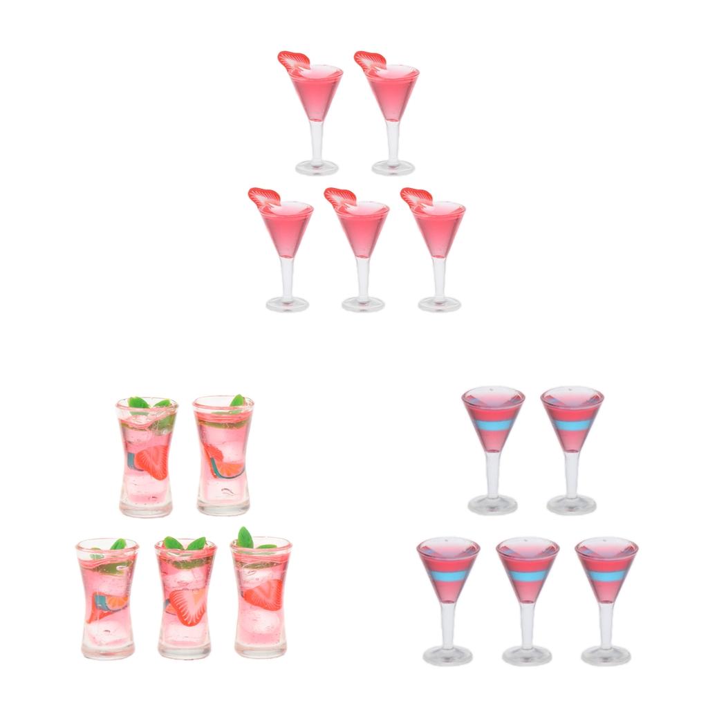 1/12 Dollhouse Glasses Cocktail For Dolls House Decoration Collection