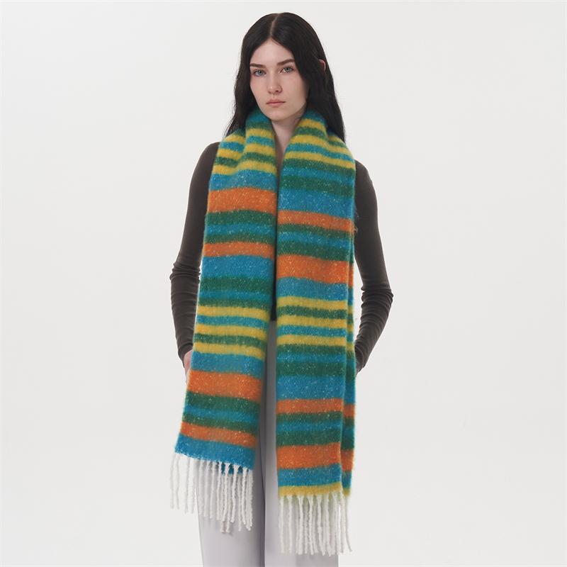 Cashmere Feeling Plaid Scarf Women Winter Thicken Warm Big Shawl Pashmina Tassel Scarves Soft Blanket Bandana Thick Muffler