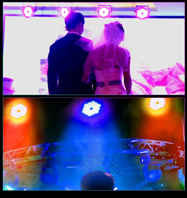 Pack of 2 - 36 LED Stage Par Lights: Wedding Performance, Sound-Activated Color-Changing Strobe Lights