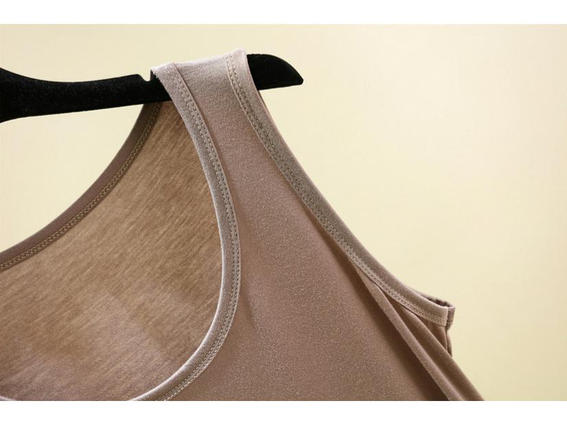 Kvinners sommer tynn modal U-hals slankende tanktopp