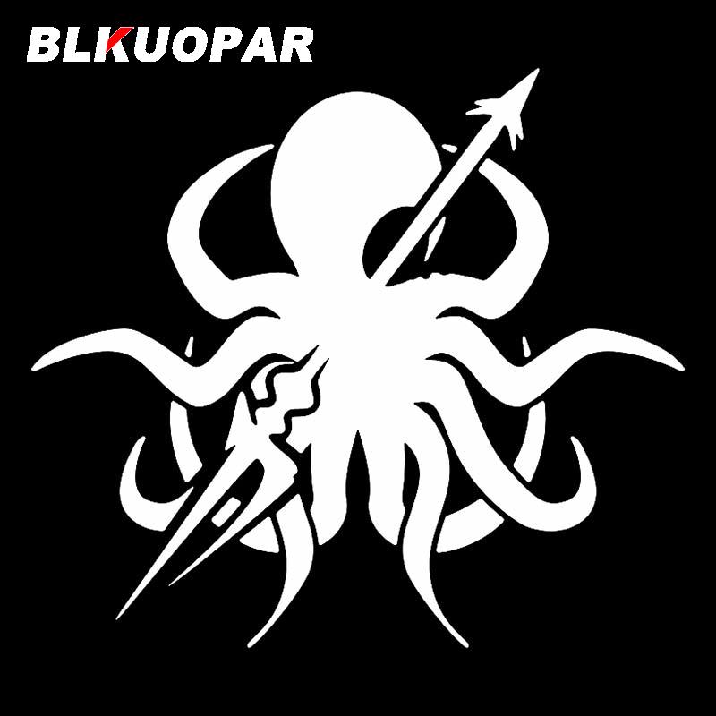 BLKUOPAR For Octopus Warrior Car Sticker Occlusion Scratch Decal Waterproof Windshield Surfboard Refrigerator Car Accessories