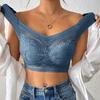 Women's Lace Gathered Sports Bra Comfortable Vest Style Bra