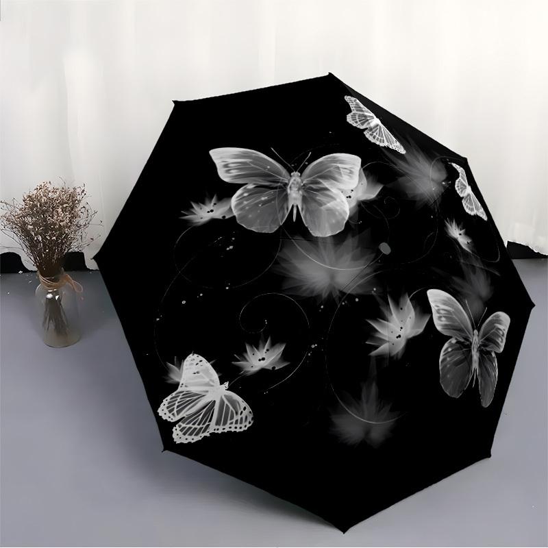 1pc Butterfly Design Folding Umbrella, Durable, Suitable for Outdoor Activities or Rain, Suitable for Commuting yy251027106