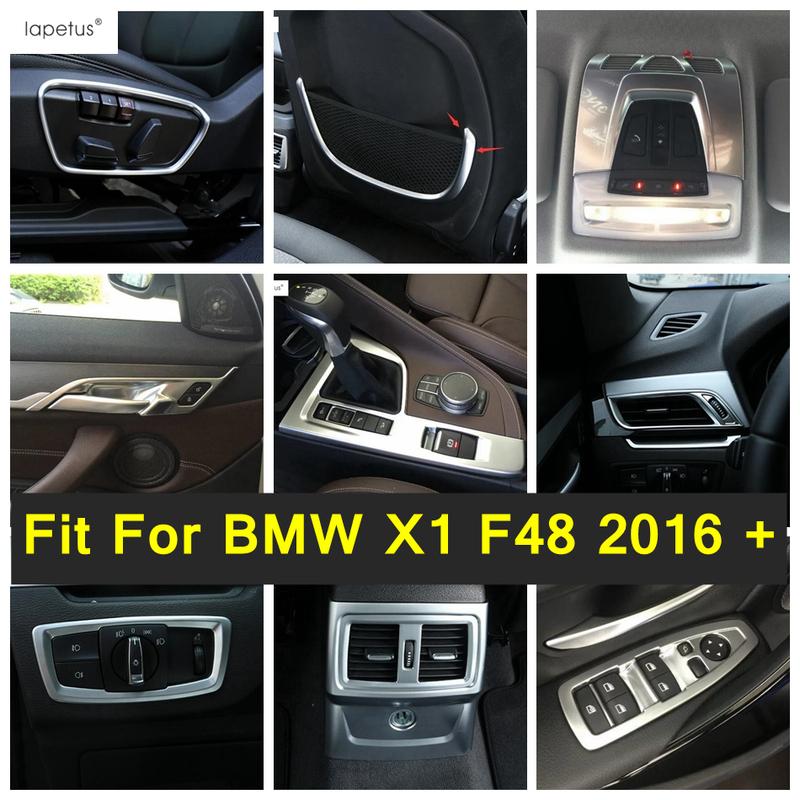 Matte Decoration Accessories For BMW X1 F48 2016 -  Armrest Window Lift Button / Roof Reading Lights Lamps / AC Cover Trim
