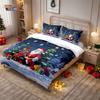 3pcs building block cartoon Santa Claus print coreless duvet cover set, multi size bedroom, holiday bedding, holiday decoration