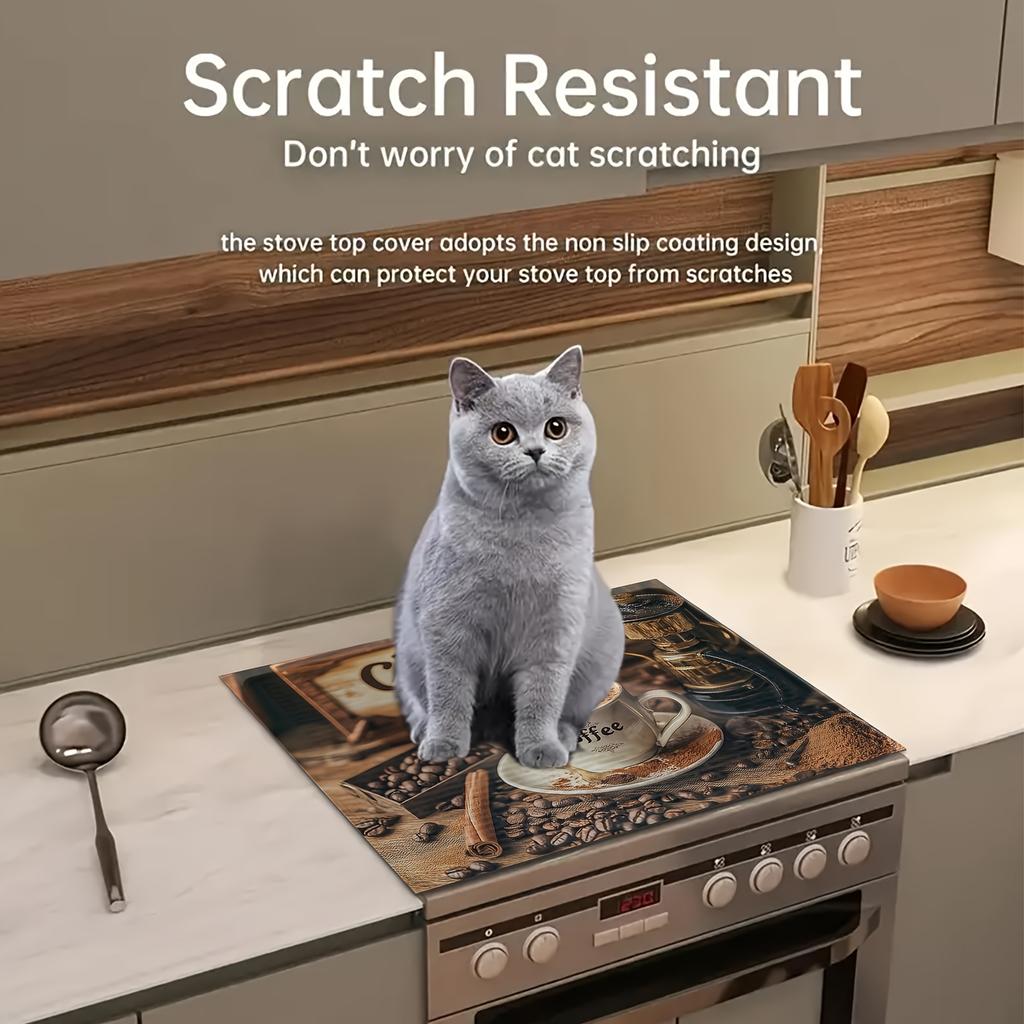 1Pcs Rubber Drying Mat With Coffee Pattern Print For Coffee Shop Restaurant Kitchen Carpet Tableware Durable Diatom Mud Table Mat Pet Mat Coffeeware