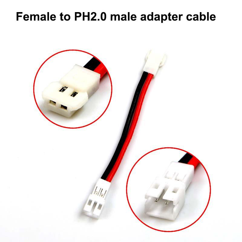 5Pcs Ph2.0 Male/Female To Mx2.54Mm Lithium Battery Conversion Cable 24Awg Length 5Cm Silicone Wire