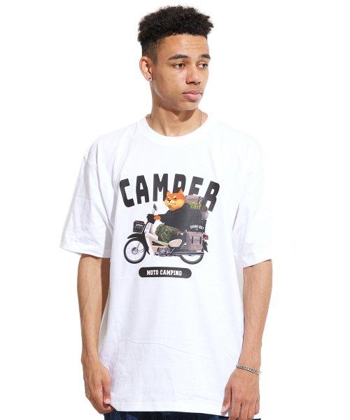 Cream Soda Lab Moto Camp Short Sleeve T-Shirt White Black L