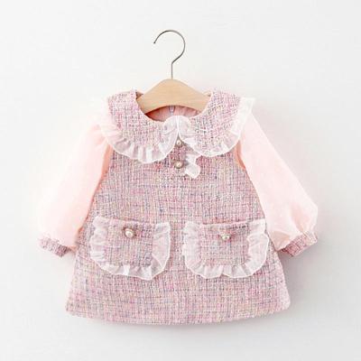 Abito coreano da bambina con piccolo profumo, nuova gonna per bambini a maniche lunghe per ragazze in autunno.