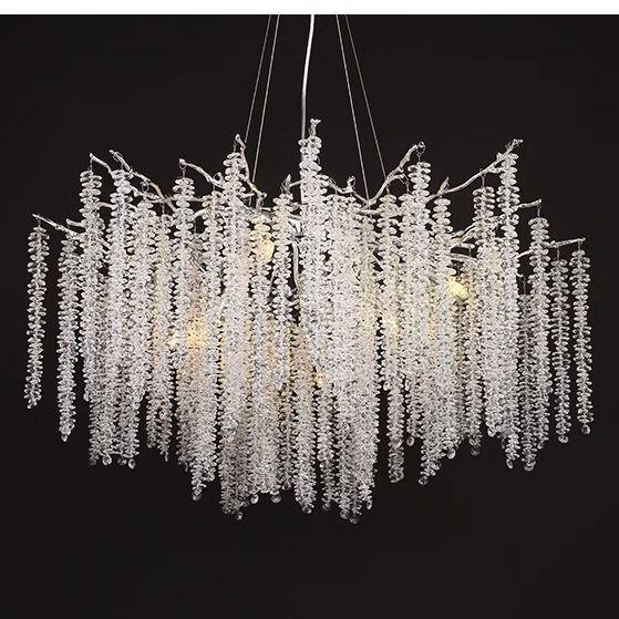 Elegant Crystal Branch Chandelier for Living Room or French Restaurant