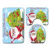 3D Digital Printing Christmas Waterproof Shower Curtain Four-Piece Bathroom Non-Slip Door Mat Bedroom Living Room Floor Mat Carpet