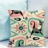 Halloween Black Cat Pillowcase 45*45 Sofa Cushion Cover 40x40 Double-sided Printing Throw Pillow Covers Decorative Short Plush
