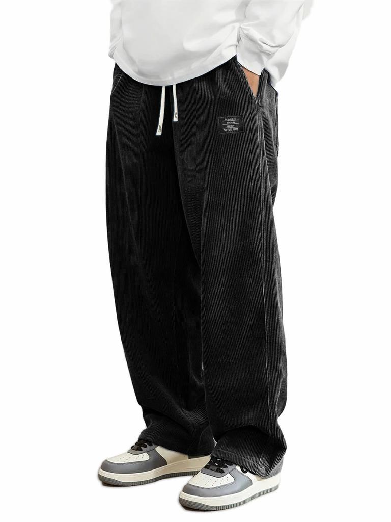 2025 Autumn New European and American Men's Loose Comfortable Long Pants Corduroy Casual Pants for Men