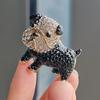 Broșă Bulldog Francez și Shar Pei Zodiac - Pins pentru Cățeluși Alb-Negru Stil Coreean