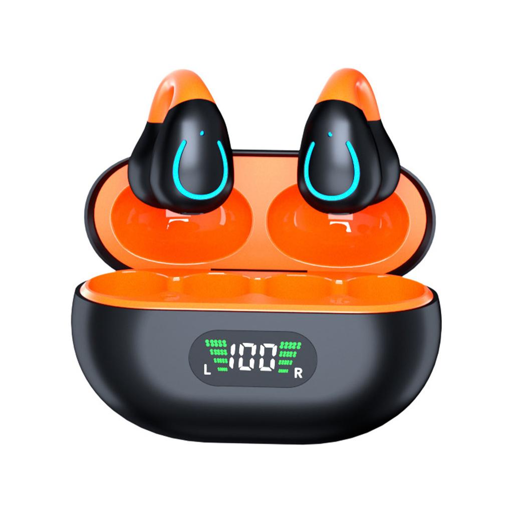 Open Ear Clip Earbuds ENC Wireless Bluetooth5.4 Headphone With Digital Display Waterproof Noise Cancelling Earphone With Mic