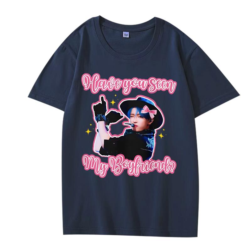 Ateez Hongjoong Cowboy Boyfriend T Shirt men women Oversized 100% Cotton Hot sale short sleeve Summer print  fashion Unisex tops