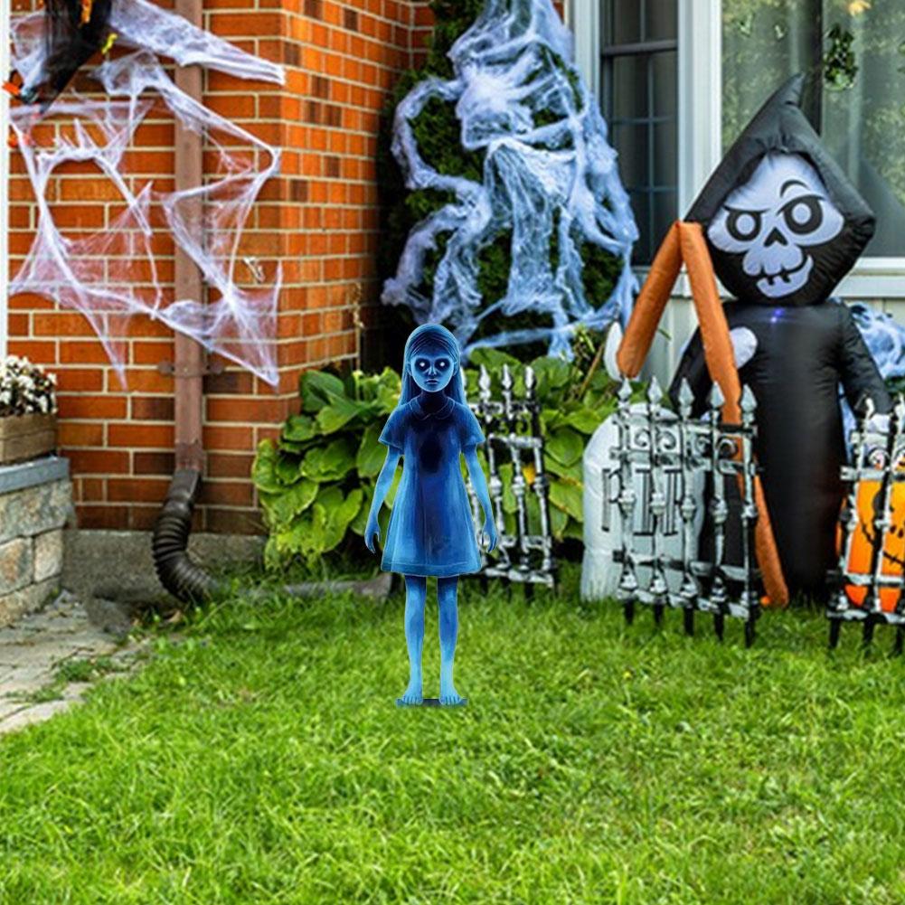 Halloween Metal Yard Signs Ghosts Garden Stake Outdoor Halloween Decorations Spooky Ghost Yard Sign for Lawn Patio Haunted House