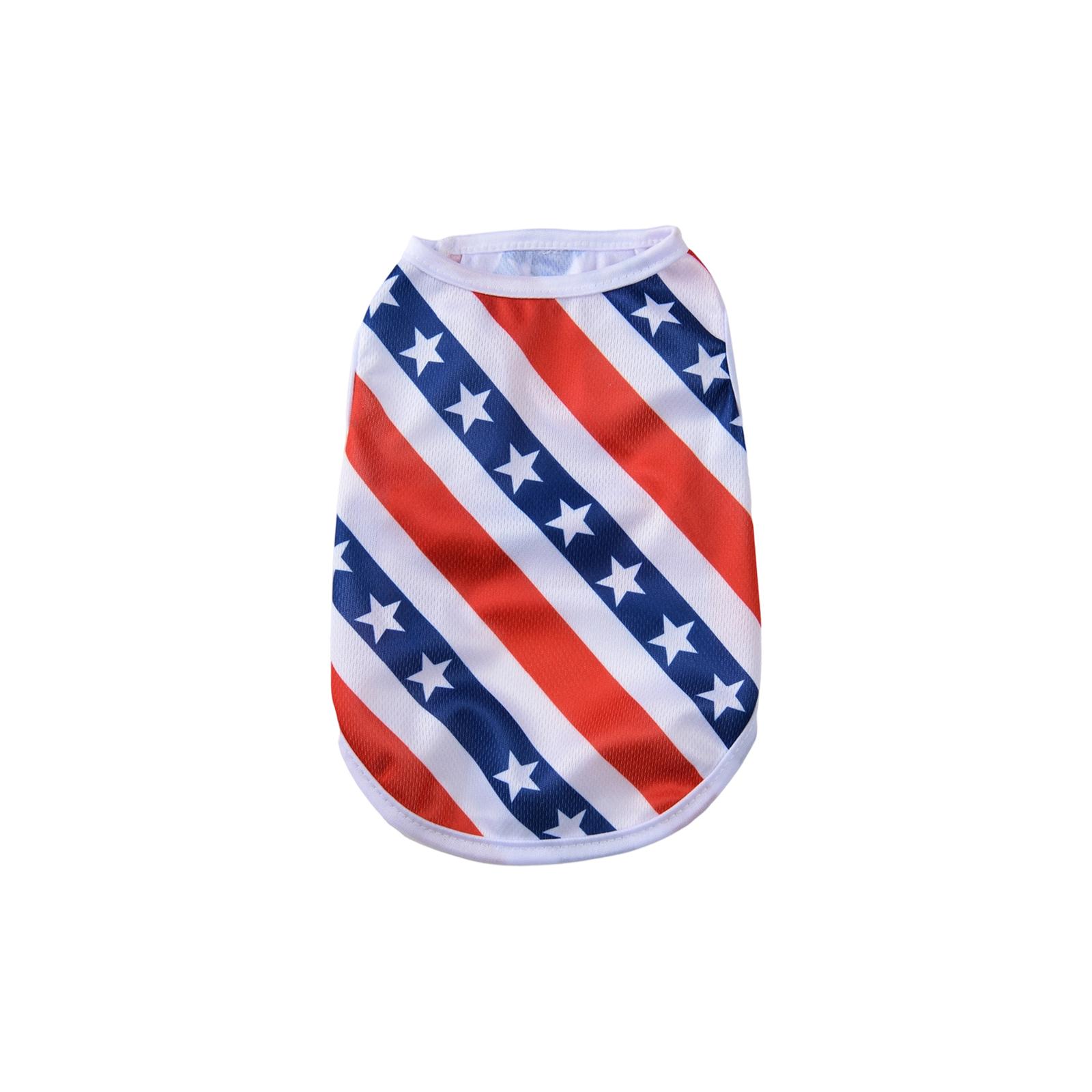 Patriotic Dog Shirt For Independence Day, Breathable Summer Pet Tank Top With American Flag & , Lightweight Sleeveless Vest For Small Medium Large Dog XL красный