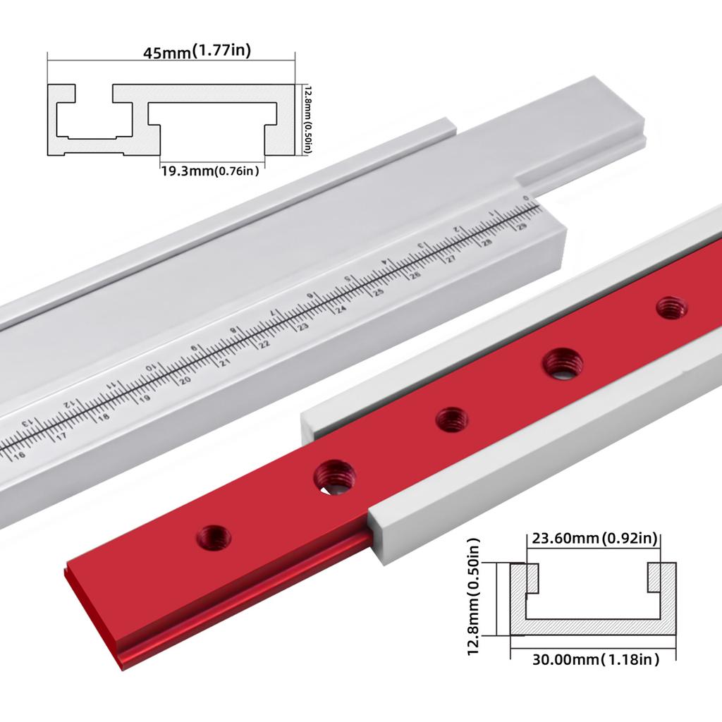 300MM T-Slider T-track Miter Fixture Woodworking Aluminum Miter Bar Slider Table Saw Gauge Rod Slot Miter Track T Screw Fixture