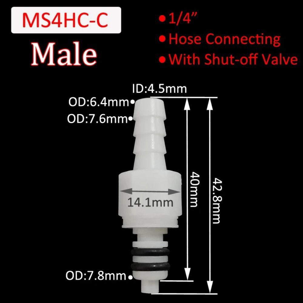 1Pcs Quick Shut-Off Hose Joint Tube Connector Quick Coupler Hose Barb Valved For Hose Pipe Tube