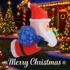 3.44FT Yard Party Decoration Inflatable Gift Bag Santa Toy LED Light Xmas Home Decor Supplies Ornaments Christmas Holiday Gifts
