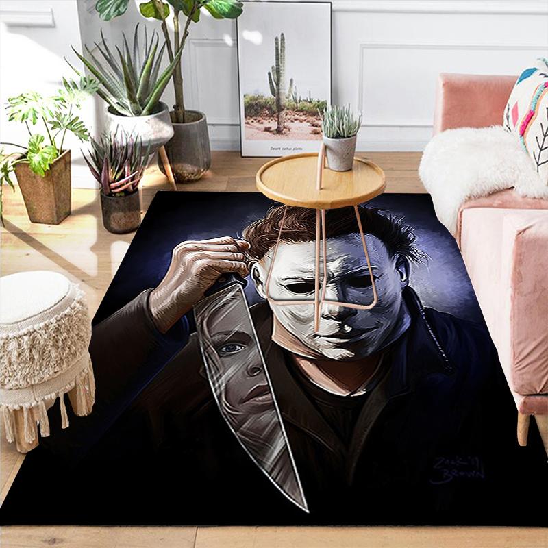 1Pc Halloween Horror Icon Rug, Office Carpet Indoor Outdoor Doormat, Non-Slip, Comfortable, Living, Christmas Halloween,  Xmas Gift L1406