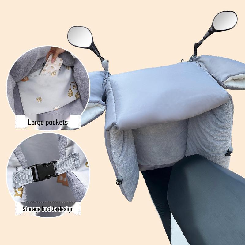 Winter Fleece-Lined Waterproof Electric Motorcycle Windshield