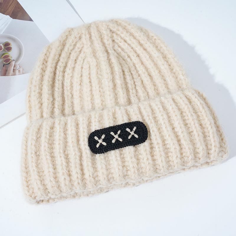 New Hat for Women's Warm Knitted Hat Korean Style Versatile Big Head Circumference Face Small Wool Hat Windproof Head Hat