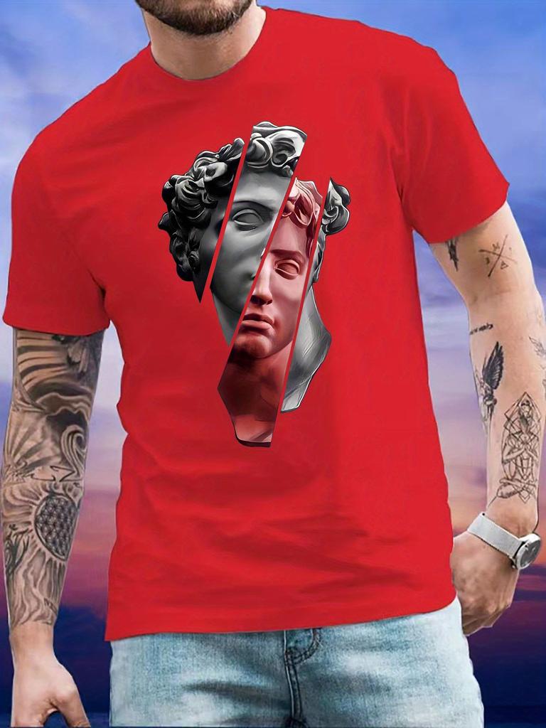 Konstnärligt Porträtt Grafiskt Tryckt Kortärmad Lyxig Bomulls T-shirt Sommar Unisex Män Kvinnor Casual Lös Mode Trendig