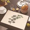 Monstera Design Linen Placemat Heat Resistant Dining Table Mats for Plant Lovers Horticultural Theme Tableware Mats Daily Use