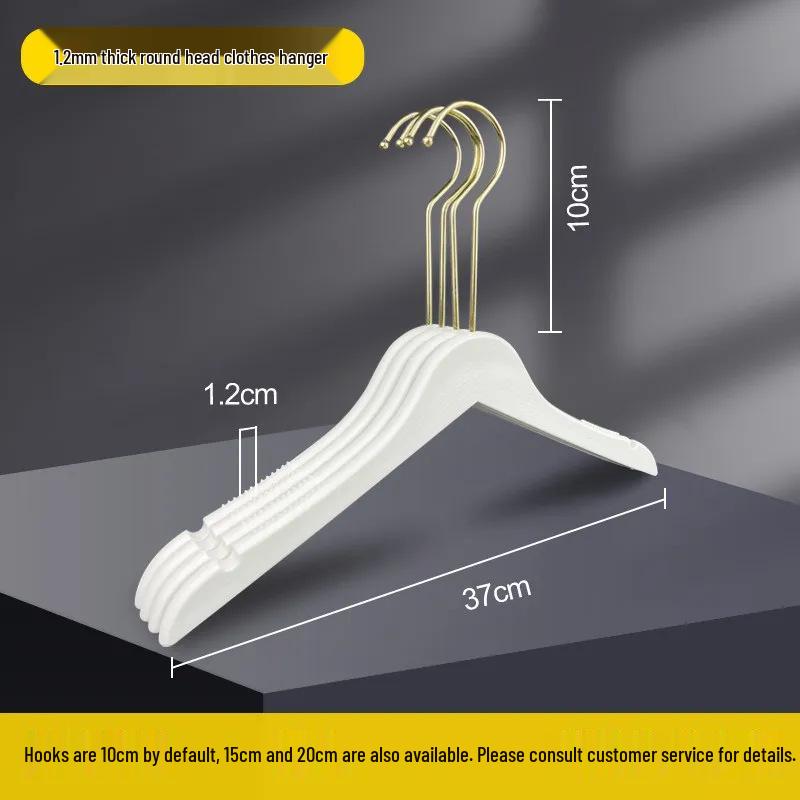 Pure White Plastic Hangers & Imitation Wood Grain Hangers with Pants Clips for Children's and Women's Clothing